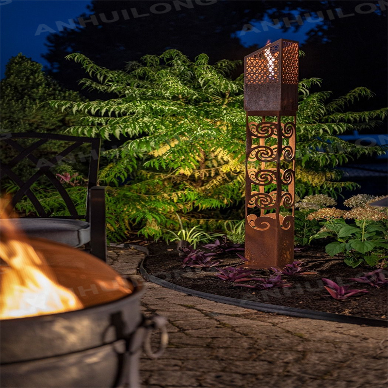 Customized  corten steel lighting For Garden Design